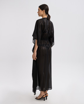 Twinset Чорна пляжна сукня з логотипом 251LB2MBB