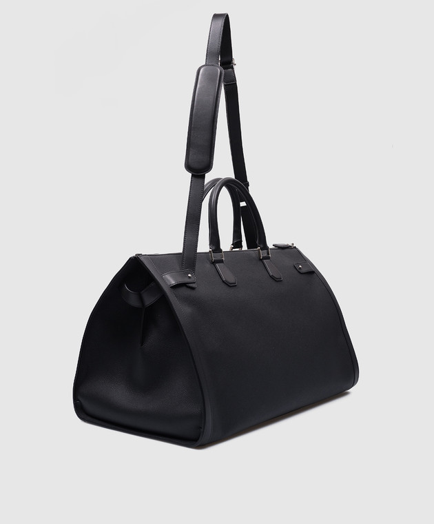 Stefano Ricci Черная кожаная дорожная сумка с логотипом ND224G9TPMRVH изображение 3