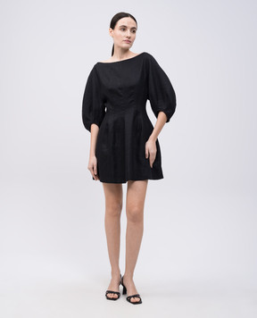 Faithfull Чорна сукня міні Lowen з льону FF3345BLK