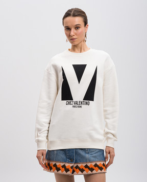 Valentino Белый свитшот с принтом логотипа 6B3MF24F960