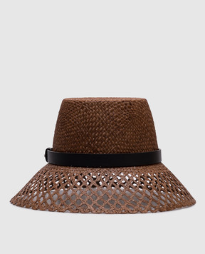 Max Mara Weekend Коричневая ажурная шляпа ELISEO из рафии ELISEO