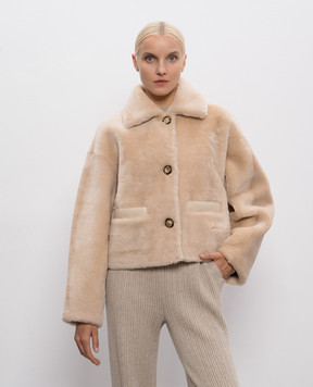 Babe Pay Pls Бежевая дубленка из ширлинга 2527MERINO