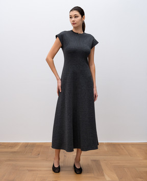 PROENZA SCHOULER Сіра сукня міді Melanie в рубчик WL2513516JC175