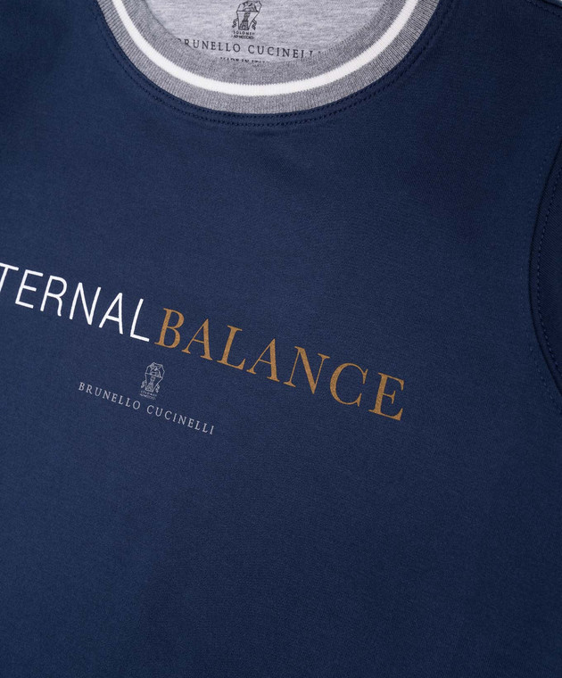 Brunello Cucinelli Детский синий лонгслив с принтом B0B13T164C изображение 3