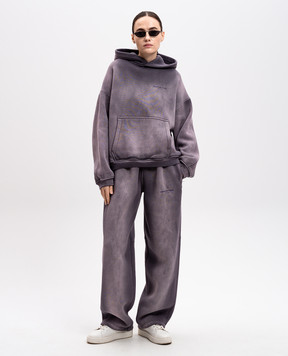 Alexander Wang Фиолетовые спортивные штаны с кристаллами с логотипом. UCC1254109