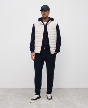Brunello Cucinelli Синие спортивные брюки с кашемиром MM8323243G