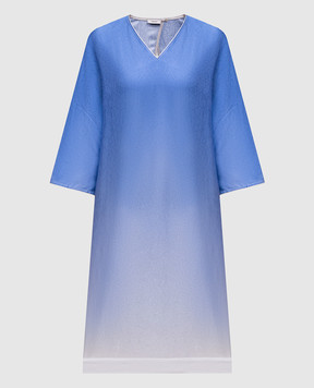 Agnona Синее платье с шелком в узоре. TR090AYS5037