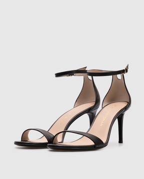 Stuart Weitzman Чорні шкіряні босоніжки NUDIST SK306