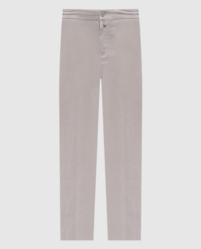 Kiton Серые брюки с патчем логотипа UPLACK0606F