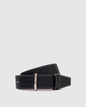 Max Mara Черный кожаный ремень с логотипом BELTLOOP40