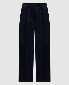 Brunello Cucinelli Сині штани Straight Crop з вовни M038PP9052