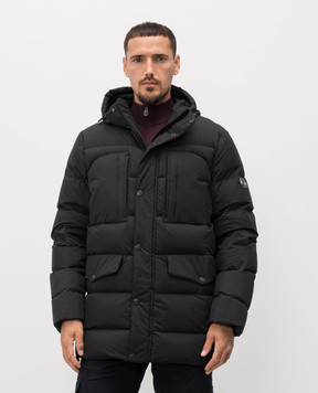 Stefano Ricci Черный пуховик с фактурным логотипом M6J5400090PL002Q
