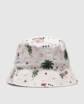 Palm Angels Бежева панама в принт Pin up PMLA039S25FAB004