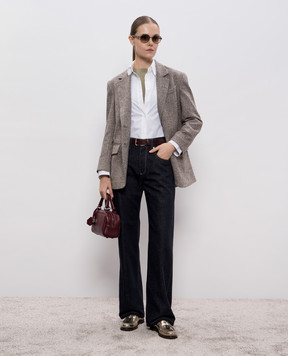 Brunello Cucinelli Футболка кольору хакі з кашеміром та шовком M41810000