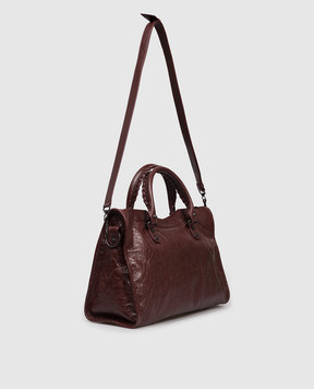 Balenciaga Бордова шкіряна сумка-тоут Le City 8230582ABEK