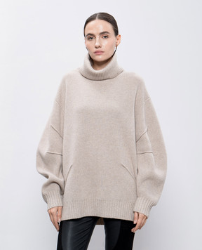 Helmut Lang Бежевий светр з вовни та кашеміру O06HW708