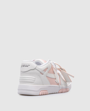 Off-White Рожеві шкіряні кросівки Out Of Office OWIA259C99LEA014