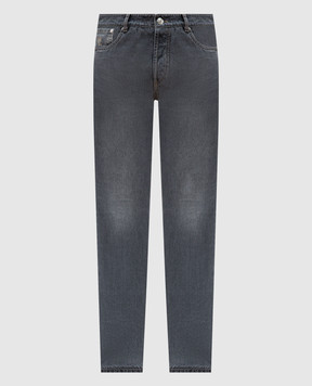 Brunello Cucinelli Сірі джинси з патчем логотипа M240PD3210