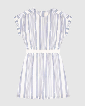 Givenchy Дитяча біла сукня з льоном в смужку H3078612+