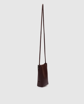 Brunello Cucinelli Коричнева шкіряна сумка-міні з логотипом MWTKD2739P