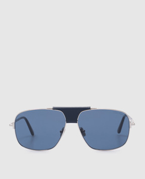 Tom Ford Сріблясті сонцезахисні окуляри TEX з логотипом FT1096