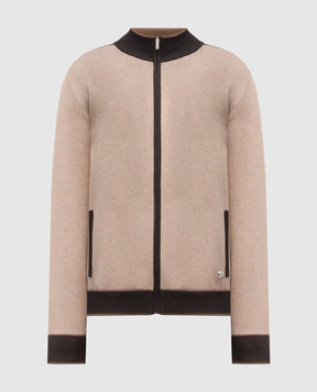 Bertolo Cashmere Бежева спортивна куртка з емблемою 902087001965
