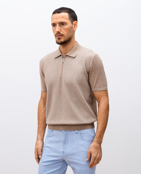 Bertolo Cashmere Бежевое поло с шелком 902330002421