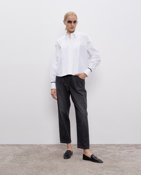 Brunello Cucinelli Белая рубашка с цепочкой мониль M0091RB416