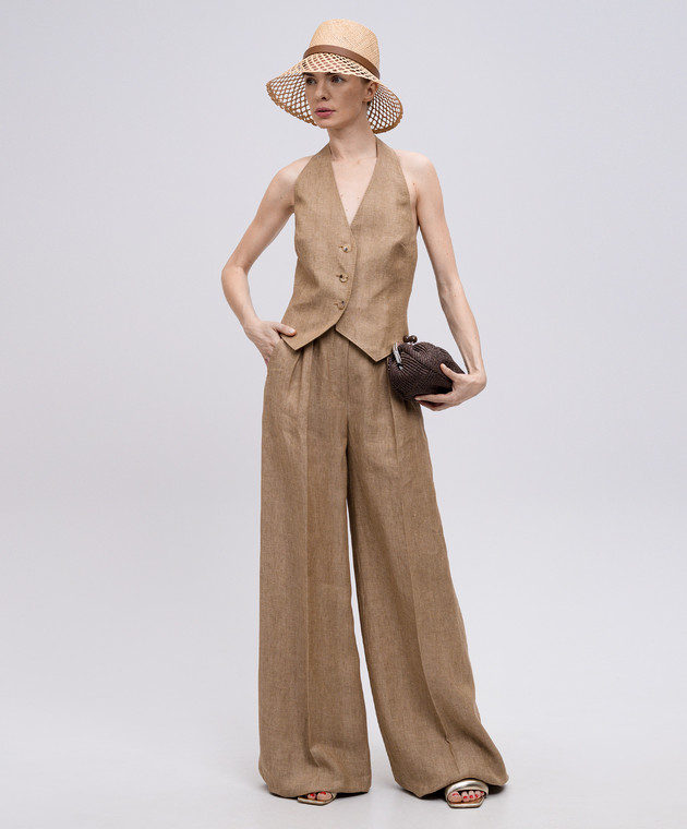 Max Mara Бежеві палацо RAUCHE з льону RAUCHE зображення 2