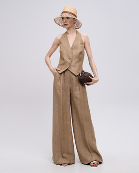 Max Mara Бежевые палаццо RAUCHE из льна RAUCHE