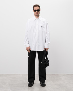 Off-White Біла сорочка з вишивкою логотипа OMGE004C99FAB003