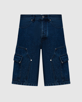 Palm Angels Синие джинсовые шорты-карго с логотипом PMYC006S24DEN001