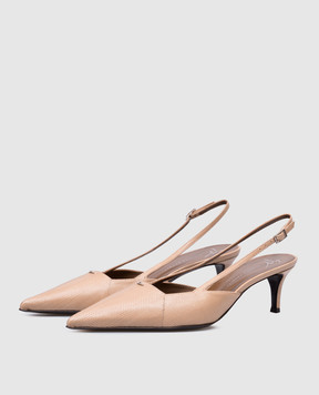 Giuseppe Zanotti Бежеві шкіряні мюлі Raquel з кристалами E550002