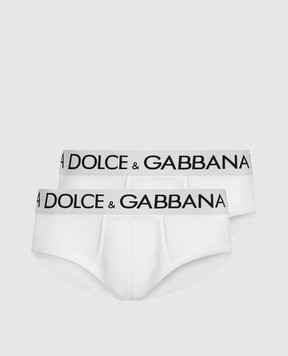Dolce&Gabbana Набір білих трусів-бріфів з логотипом M9D69JONN97