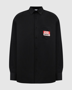 Vetements Черная рубашка с принтом логотипа UA66SH450B