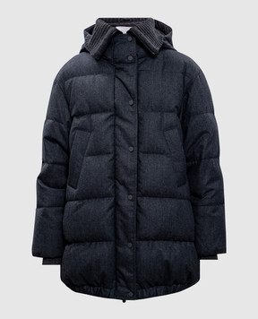 Brunello Cucinelli Серый пуховик из шерсти MT2267922