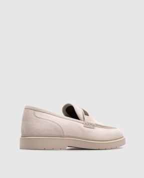 Brunello Cucinelli Бежевые лоферы с цепочкой мониль MZ12G2956
