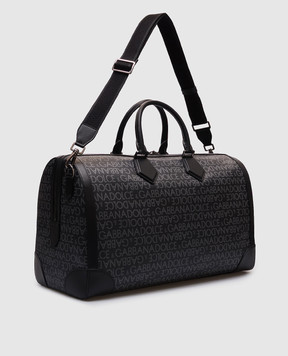 Dolce&Gabbana Чорна дорожня сумка в принт логотипа BM2333AJ705