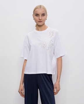 Twinset Біла футболка з вишивкою 251TP2730