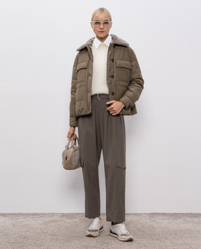 Brunello Cucinelli Коричневые брюки карго с шерстью M0W07P8979