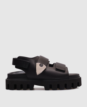 Alexander McQueen Чорні шкіряні сандалі Parachute 817620WIACT