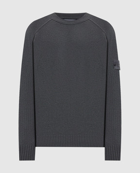 Stone Island Серый свитер из кашемира с патчем логотипа K2S155100078S00FF