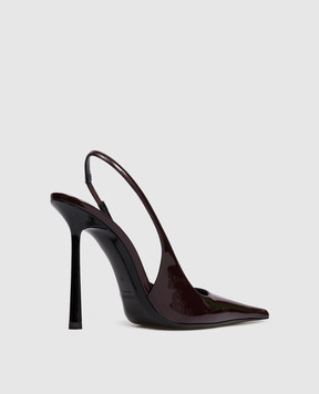 Saint Laurent Бордові шкіряні лаковані слінгбеки VENDOME 8407361TVAN