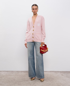 Balmain Рожевий кардиган з шовком FF1KO003KI86