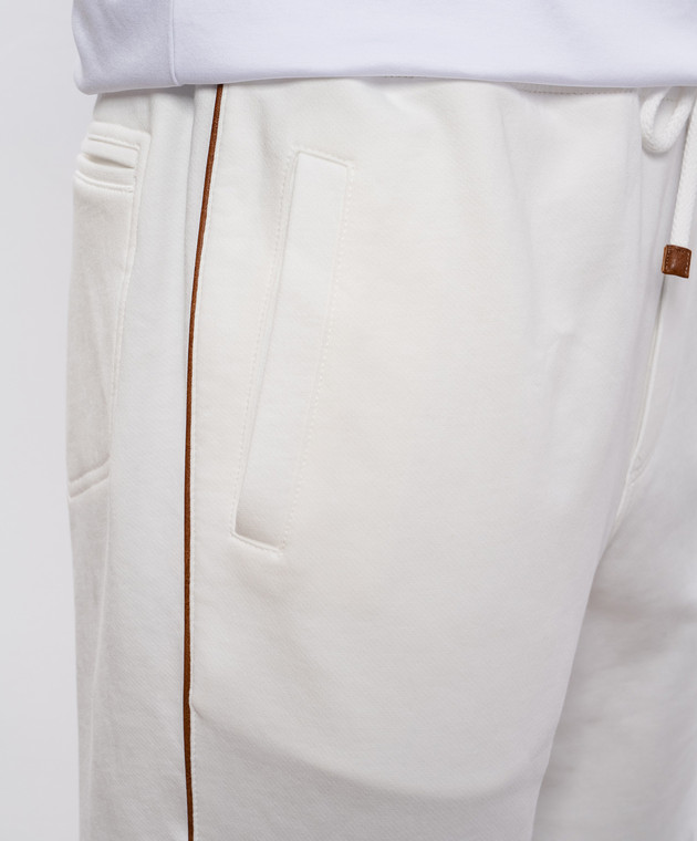 Brunello Cucinelli Білі спортивні штани з контрастним окантуванням MW8633311G зображення 5