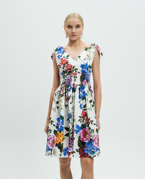 Dolce&Gabbana Біла сукня в квітковий принт F6I0ATHS5S6