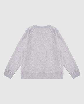 Brunello Cucinelli Дитячий сірий меланжевий світшот з принтом BW863E193A