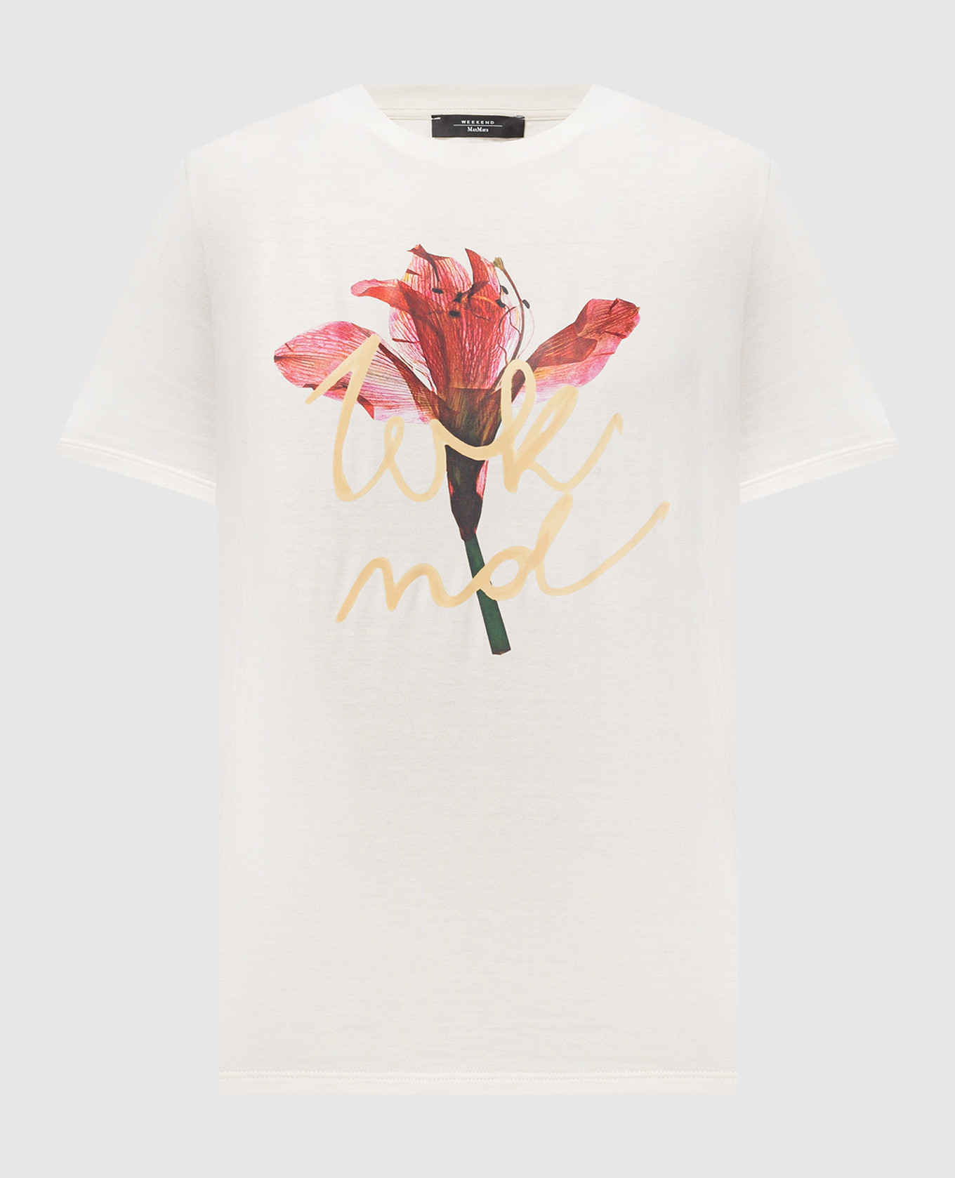 Beige t-shirt with Nervi print