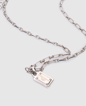 Dolce&Gabbana Серебристая цепочка с пластиной логотипа WNP1T2W1111