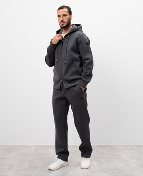 Moncler Серые спортивные брюки с нашивкой логотипа J20918H0000489AMD